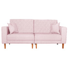 Sofá 03 Lugares Living Ponza Suede - Rosa Bebê