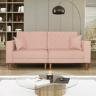 Sofá 03 Lugares Living Ponza Suede - Rosê