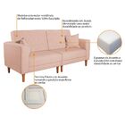 Sofá 03 Lugares Living Ponza Suede - Rosê