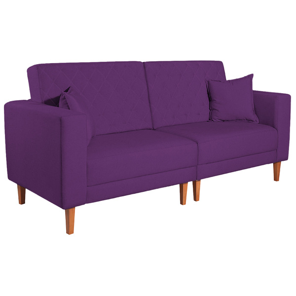 Sofá 03 Lugares Living Ponza Suede - Roxo