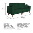 Sofá 03 Lugares Living Ponza Suede - Verde