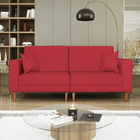 Sofá 03 Lugares Living Ponza Suede - Vermelho