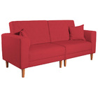 Sofá 03 Lugares Living Ponza Suede - Vermelho