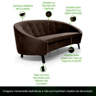 Sofá 03 Lugares Only 230 Cm Pés Preto Veludo Marrom - Casaepo