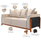 Sofá 03 Lugares Para Sala De Estar 178 Cm Khali B04 Linho Beg
