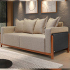 Sofá 03 Lugares Para Sala De Estar 178 Cm Khali B04 Linho Beg