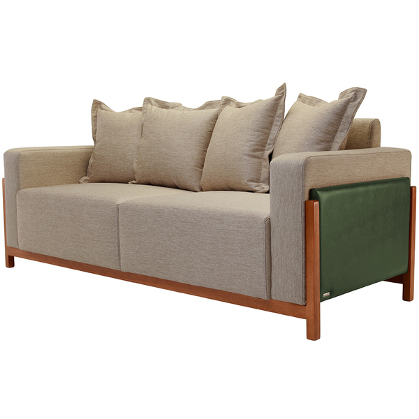 Sofá 03 Lugares Para Sala De Estar 178 Cm Khali B04 Linho Beg