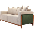 Sofá 03 Lugares Para Sala De Estar 178 Cm Khali B04 Linho Beg