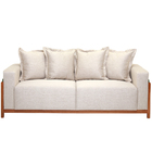 Sofá 03 Lugares Para Sala De Estar 178 Cm Khali B04 Linho Cru