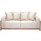 Sofá 03 Lugares Para Sala De Estar 178 Cm Khali B04 Linho Cru