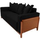 Sofá 03 Lugares Para Sala De Estar 178 Cm Khali B04 Linho Pre