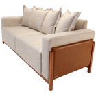 Sofá 03 Lugares Para Sala De Estar 198 Cm Khali B04 Linho Beg