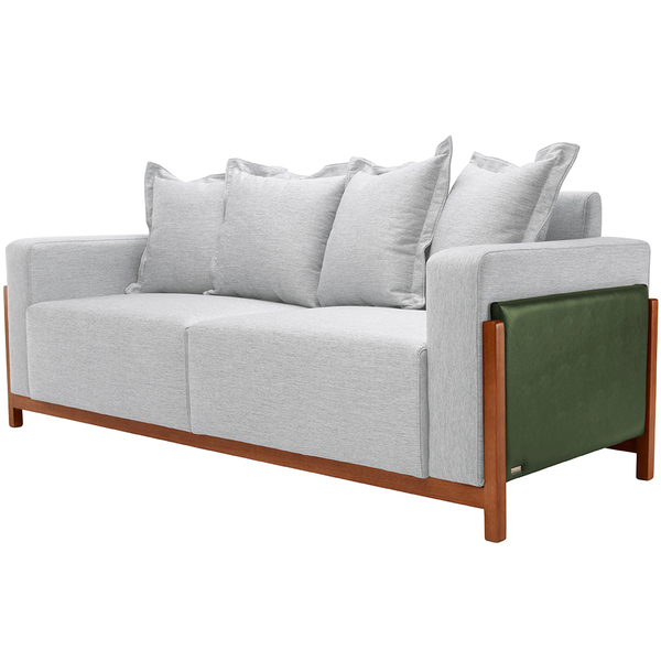 Sofá 03 Lugares Para Sala De Estar 198 Cm Khali B04 Linho Cin