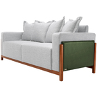 Sofá 03 Lugares Para Sala De Estar 198 Cm Khali B04 Linho Cin