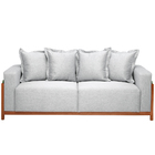 Sofá 03 Lugares Para Sala De Estar 198 Cm Khali B04 Linho Cin