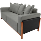 Sofá 03 Lugares Para Sala De Estar 198 Cm Khali B04 Linho Cin