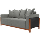 Sofá 03 Lugares Para Sala De Estar 198 Cm Khali B04 Linho Cin