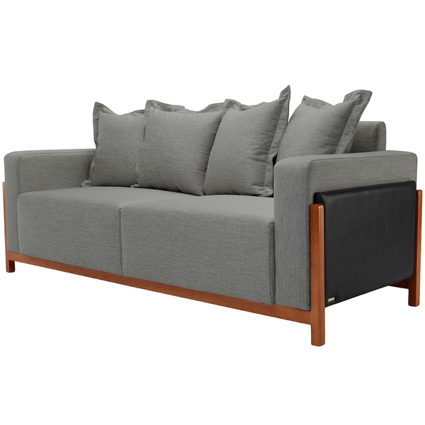 Sofá 03 Lugares Para Sala De Estar 198 Cm Khali B04 Linho Cin