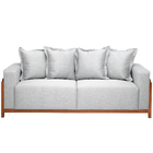 Sofá 03 Lugares Para Sala De Estar 198 Cm Khali B04 Linho Cin