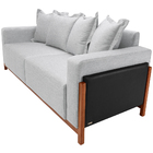 Sofá 03 Lugares Para Sala De Estar 198 Cm Khali B04 Linho Cin