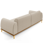 Sofá 03 Lugares Para Sala De Estar Kiev 210 Cm D02 Linho Bege