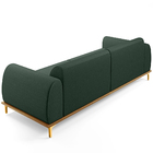 Sofá 03 Lugares Para Sala De Estar Kiev 210 Cm D02 Linho Verd