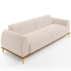 Sofá 03 Lugares Para Sala De Estar Kiev 210 Cm D02 Veludo Beg