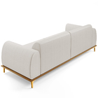 Sofá 03 Lugares Para Sala De Estar Kiev 230 Cm D02 Linho Cru