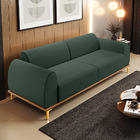 Sofá 03 Lugares Para Sala De Estar Kiev 230 Cm D02 Linho Verd