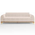 Sofá 03 Lugares Para Sala De Estar Kiev 230 Cm D02 Veludo Beg