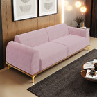 Sofá 03 Lugares Para Sala De Estar Kiev 230 Cm D02 Veludo Ros