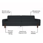 Sofá 03 Lugares Para Sala De Estar Marvin 210 Cm D02 Veludo P