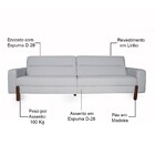 Sofá 03 Lugares Para Sala De Estar Marvin 230 Cm D02 Linho Ci