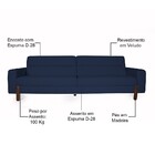 Sofá 03 Lugares Para Sala De Estar Marvin 230 Cm D02 Veludo A