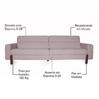 Sofá 03 Lugares Para Sala De Estar Marvin 230 Cm D02 Veludo R