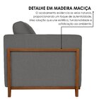 Sofá 03 Lugares Paris Linho 1,74m Cinza