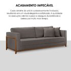 Sofá 03 Lugares Paris Linho 1,74m Cinza