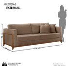 Sofá 03 Lugares Paris Veludo 1,74m Bege