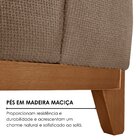 Sofá 03 Lugares Paris Veludo 1,74m Bege