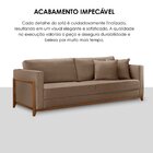 Sofá 03 Lugares Paris Veludo 1,74m Bege