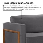 Sofá 03 Lugares Paris Veludo 1,74m Cinza Escuro