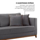 Sofá 03 Lugares Paris Veludo 1,74m Cinza Escuro