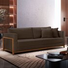 Sofá 03 Lugares Paris Veludo 1,74m Marrom