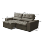 Sofá 03 Lugares Retrátil E Reclinável Agatha 12001 Veludo Cas