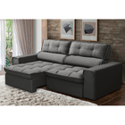 Sofá 03 Lugares Retrátil E Reclinável Agatha 12003 Veludo Gra