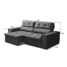 Sofá 03 Lugares Retrátil E Reclinável Agatha 12003 Veludo Gra