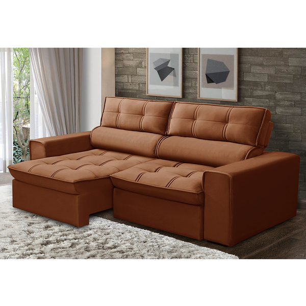 Sofá 03 Lugares Retrátil E Reclinável Agatha 12022 Veludo Ter