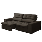 Sofá 03 Lugares Retrátil E Reclinável Agatha Veludo Tabaco 2,