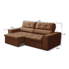 Sofá 03 Lugares Retrátil E Reclinável Agatha Veludo Terracota