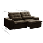 Sofá 03 Lugares Retrátil E Reclinável Catarina 12010 Veludo T